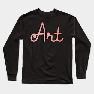 Back to School Pink and Coral Gradient Subject: Art Long Sleeve T-Shirt